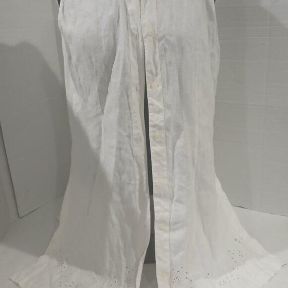 Herman Geist women's cream blouse. sleeveless button front top shirt size L. - Picture 10 of 13